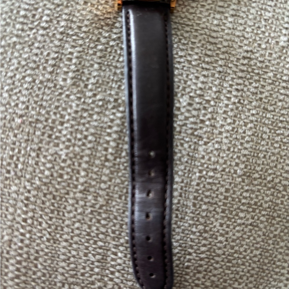 Movado Gold and brown Leather Watch - Picture 3 of 5
